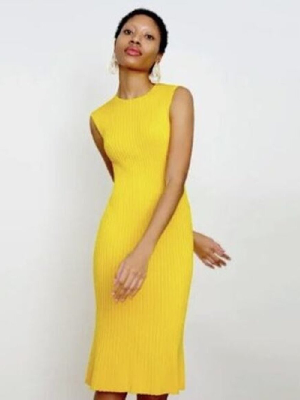 MM. Lafleur The Dylan Dress – Slinky Knit in Sunshine Yellow